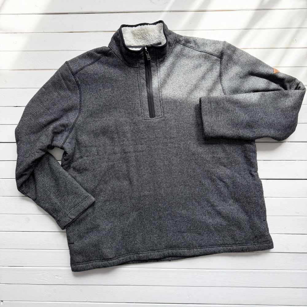 Orvis Men's Gray Fleece Lined Quarter Zip Pullover Sweater size XXL‎ 2X